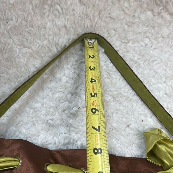 Ipa-Nima fabric green& Brown Floral embroidery medium shoulder bag bohemian look - Picture 13 of 16